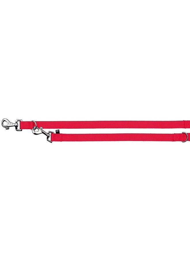 Trixie Classic Lead, Nylon Adjustable Dog Lead with Stainless Steel Hooks, Made, Padded Loop Gives Comfortable Grip - (4-6 ft./15 mm, XS-S) Red - Image 1